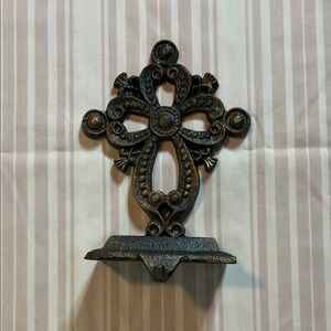 Ornate Black & gold Cross hook Decor